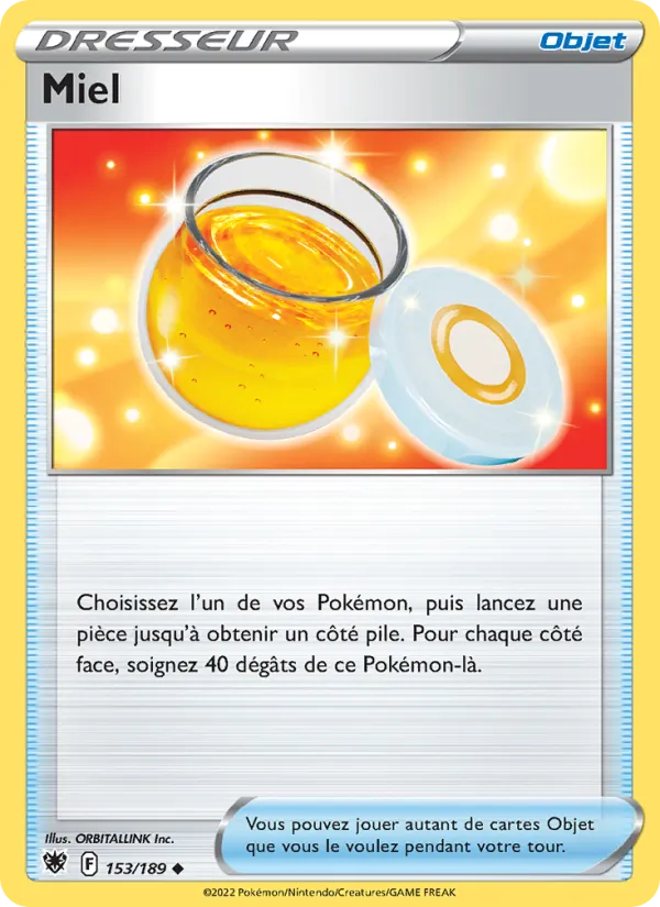 Carte Pokémon Miel 153/189 de l'extension Astres Radieux