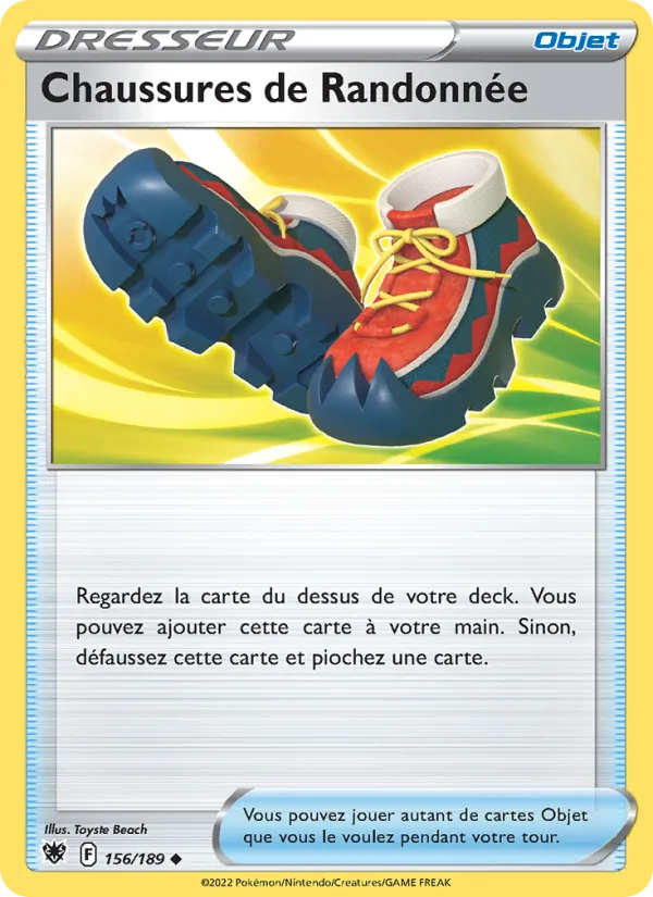 Carte Pokémon Chaussures de Randonnée 156/189 de l'extension Astres Radieux