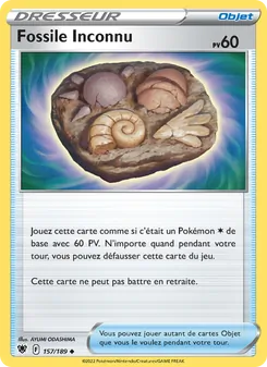Carte Pokémon Fossile Inconnu 157 — Astres Radieux