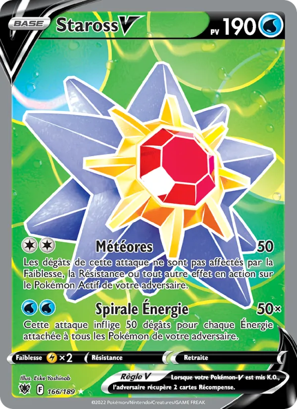 Carte Pokémon Staross V 166/189 de l'extension Astres Radieux