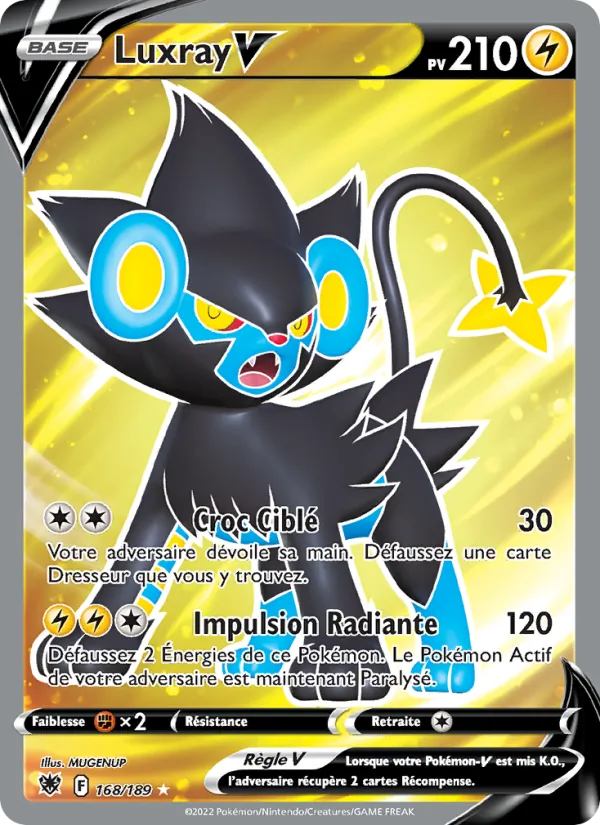 Carte Pokémon Luxray V 168/189 de l'extension Astres Radieux