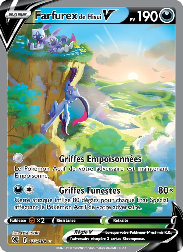 Carte Pokémon Farfurex de Hisui V 175/189 de l'extension Astres Radieux