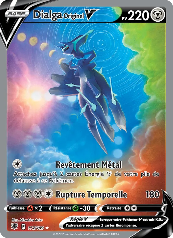 Carte Pokémon Dialga Originel V 177/189 de l'extension Astres Radieux