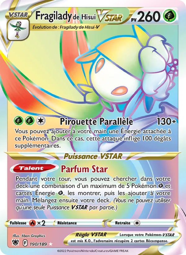 Carte Pokémon Fragilady de Hisui VSTAR 190/189 de l'extension Astres Radieux