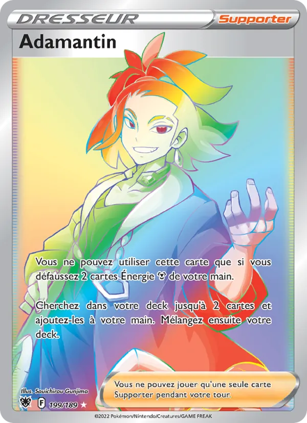 Carte Pokémon Adamantin 199/189 de l'extension Astres Radieux