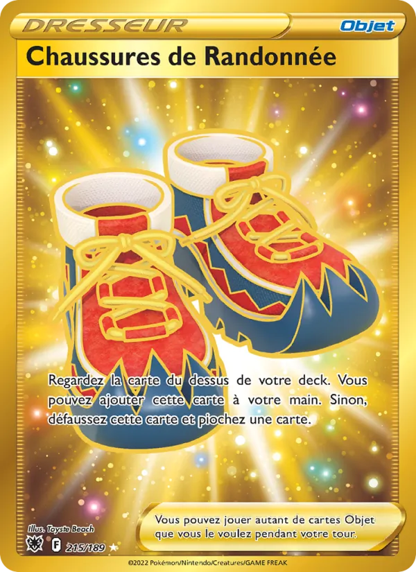 Carte Pokémon Chaussures de Randonnée 215/189 de l'extension Astres Radieux