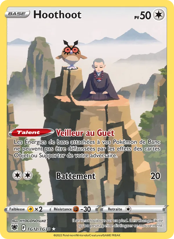 Carte Pokémon Hoothoot TG12/189 de l'extension Astres Radieux