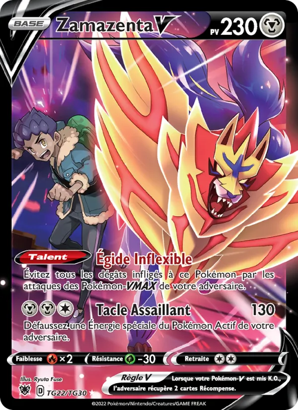 Carte Pokémon Zamazenta V TG22/189 de l'extension Astres Radieux