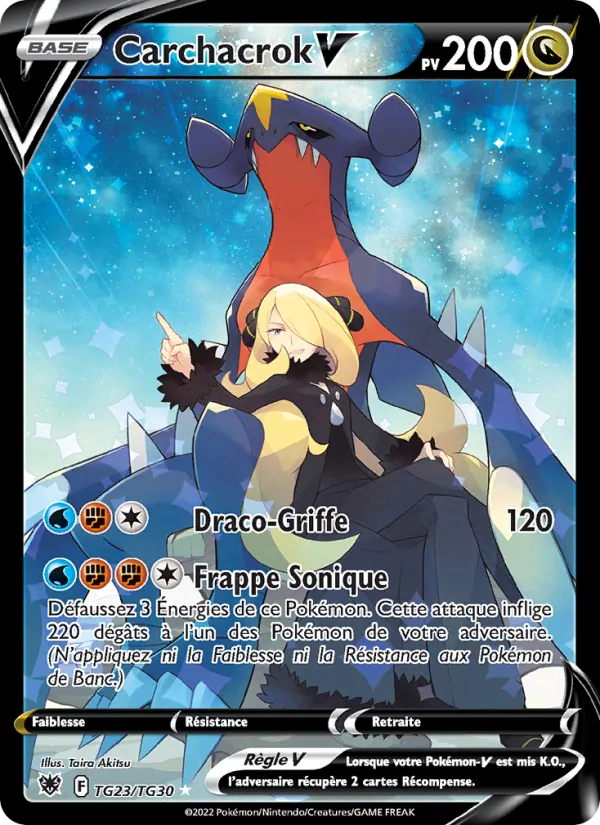Carte Pokémon Carchacrok V TG23/189 de l'extension Astres Radieux