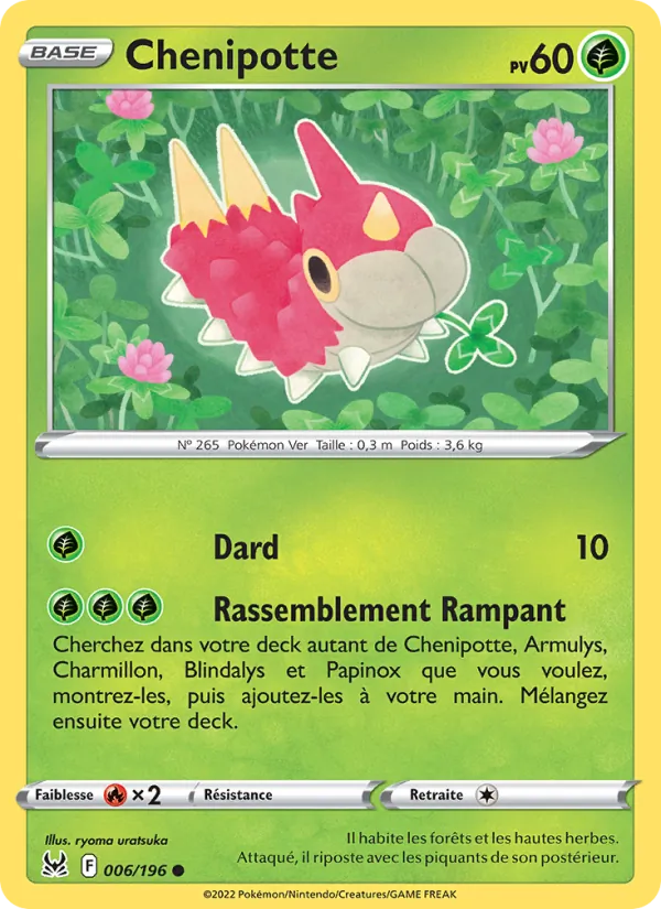 Carte Pokémon Chenipotte 006/196 de l'extension Origine Perdue