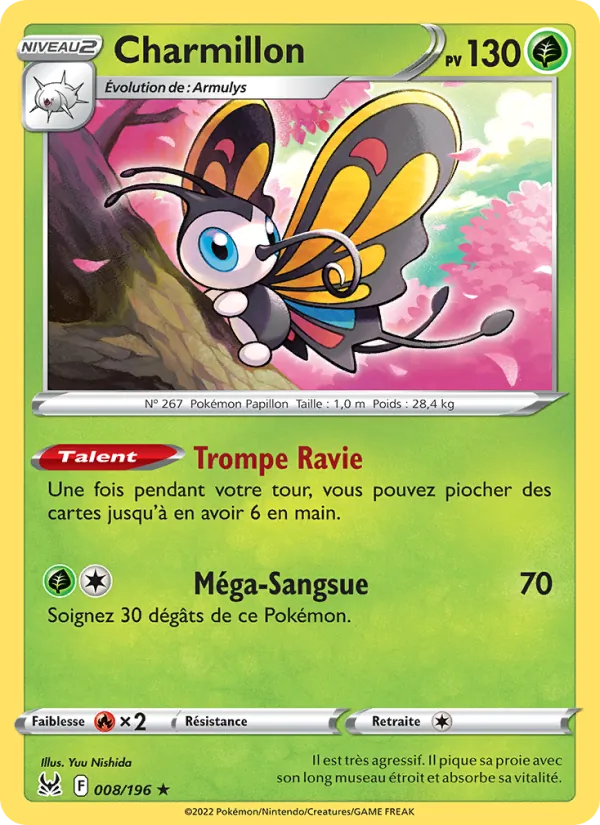 Carte Pokémon Charmillon 008/196 de l'extension Origine Perdue