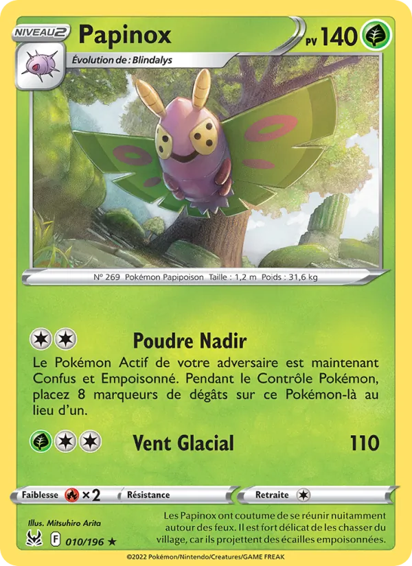 Carte Pokémon Papinox 010/196 de l'extension Origine Perdue