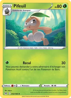 Carte Pokémon Pifeuil 012