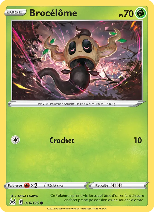 Carte Pokémon Brocélôme 016/196 de l'extension Origine Perdue