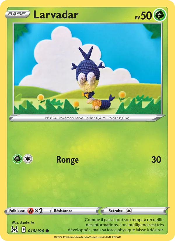 Carte Pokémon Larvadar 018/196 de l'extension Origine Perdue