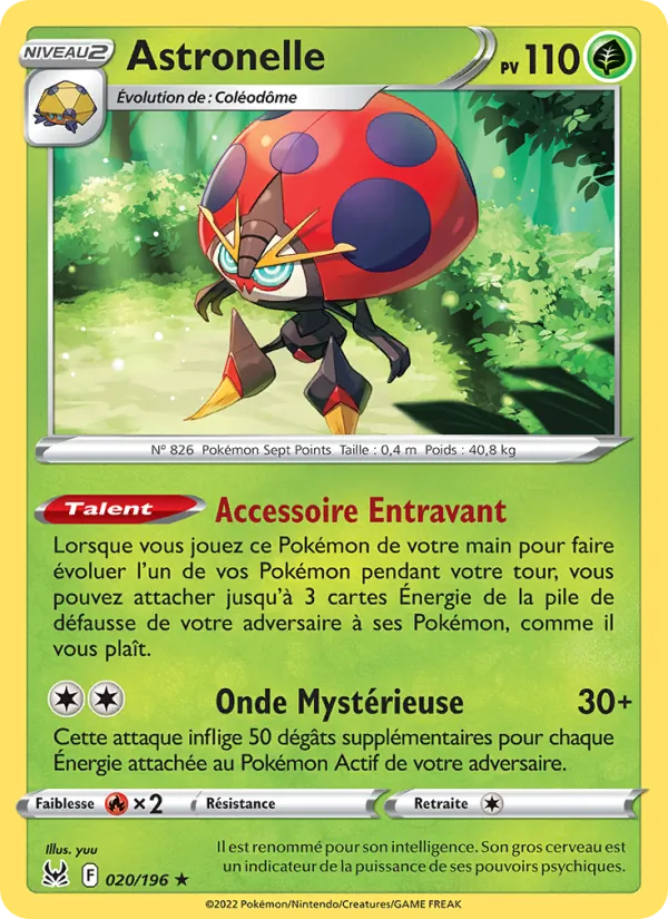 Carte Pokémon Astronelle 020/196 de l'extension Origine Perdue
