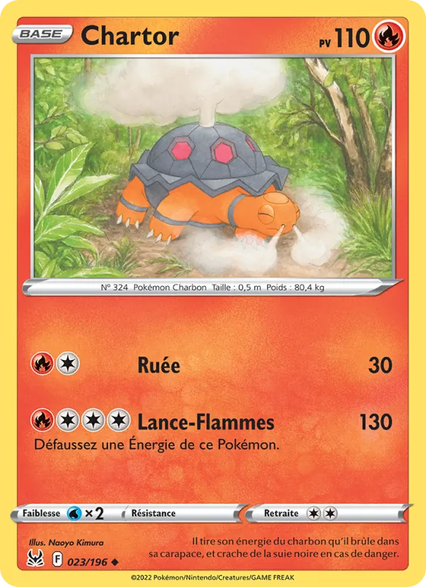 Carte Pokémon Chartor 023/196 de l'extension Origine Perdue