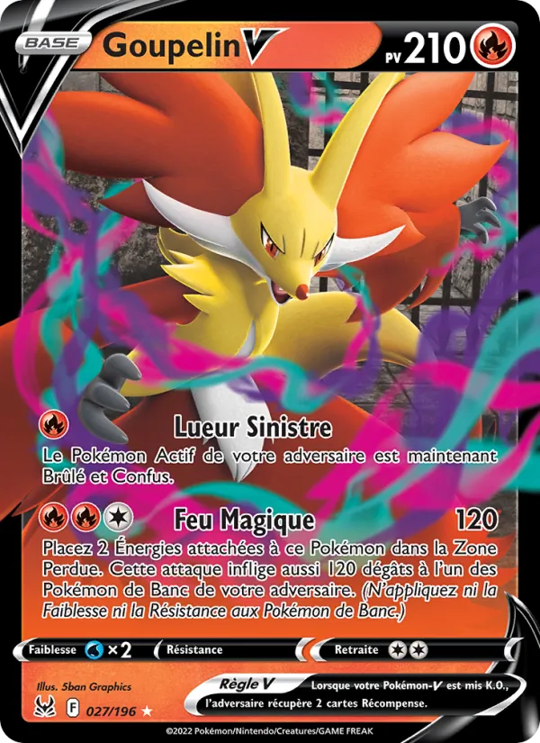 Carte Pokémon Goupelin V 027/196 de l'extension Origine Perdue