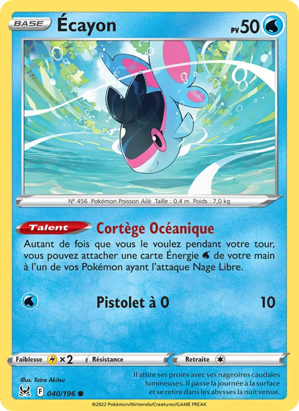 Carte Pokémon Écayon 040/196 de l'extension Origine Perdue