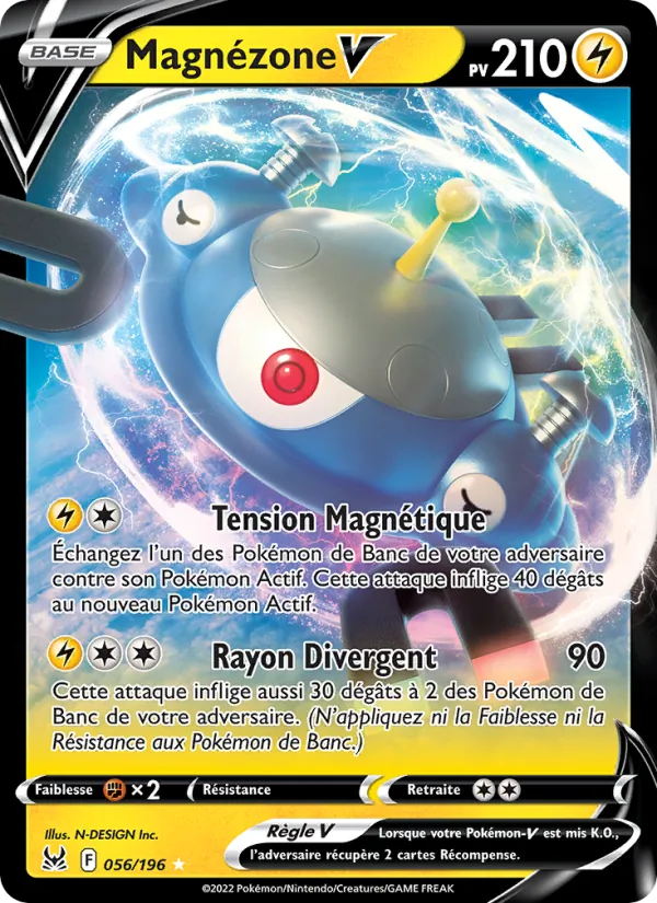 Carte Pokémon Magnézone V 056/196 de l'extension Origine Perdue