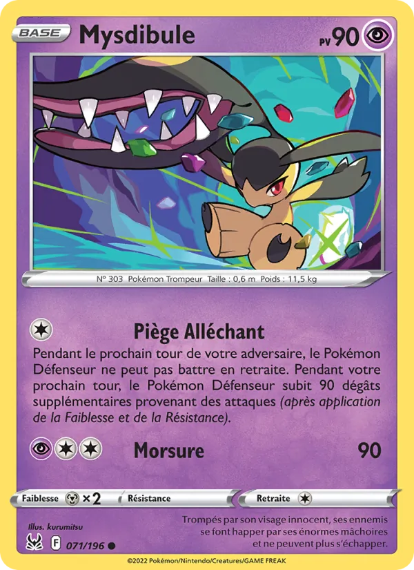 Carte Pokémon Mysdibule 071/196 de l'extension Origine Perdue