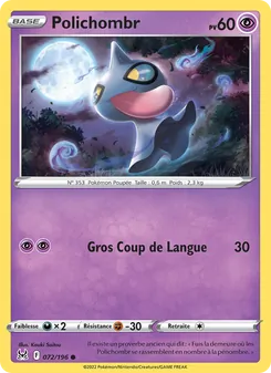 Carte Pokémon Polichombr 072