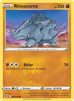 Carte Pokémon Rhinocorne 089