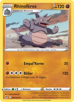 Carte Pokémon Rhinoféros 090