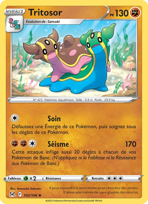 Carte Pokémon Tritosor 102/196 de l'extension Origine Perdue