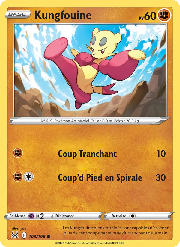 Carte Pokémon Kungfouine 103/196 de l'extension Origine Perdue