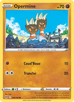 Carte Pokémon Opermine 106