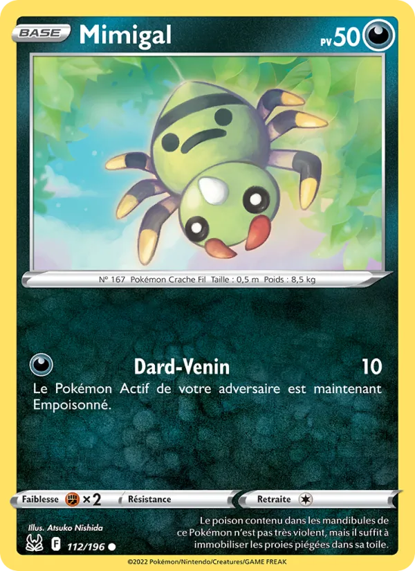 Carte Pokémon Mimigal 112/196 de l'extension Origine Perdue