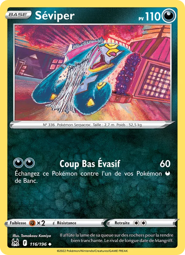 Carte Pokémon Séviper 116/196 de l'extension Origine Perdue