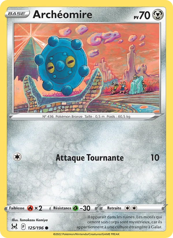 Carte Pokémon Archéomire 125/196 de l'extension Origine Perdue
