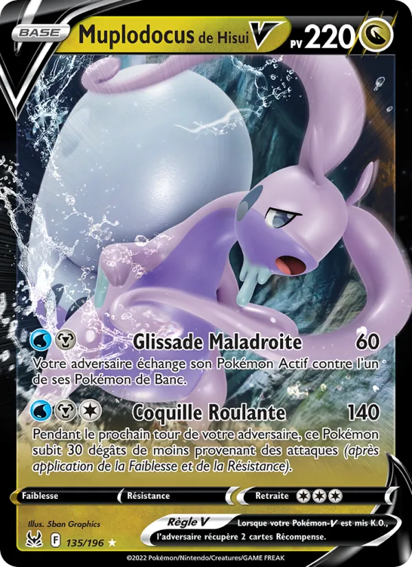 Carte Pokémon Muplodocus de Hisui V 135/196 de l'extension Origine Perdue