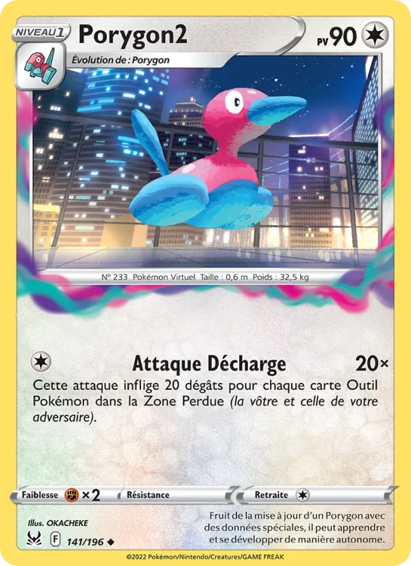Carte Pokémon Porygon2 141/196 de l'extension Origine Perdue
