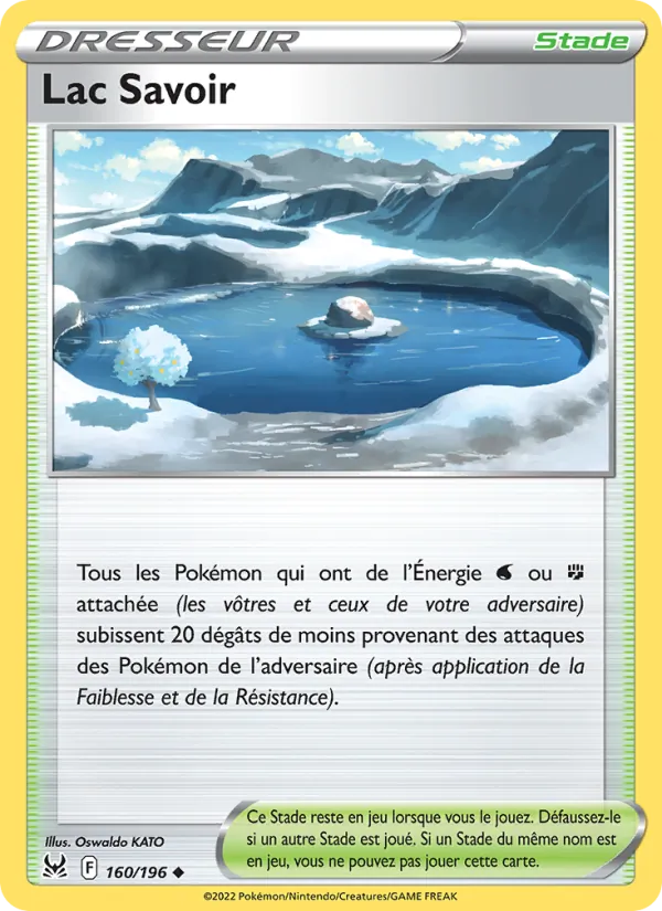 Carte Pokémon Lac Savoir 160/196 de l'extension Origine Perdue