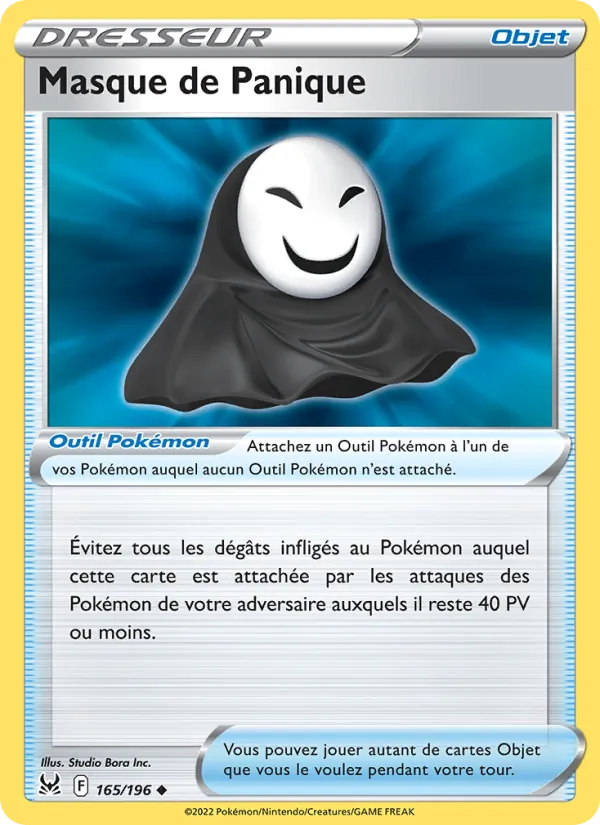 Carte Pokémon Masque de Panique 165/196 de l'extension Origine Perdue