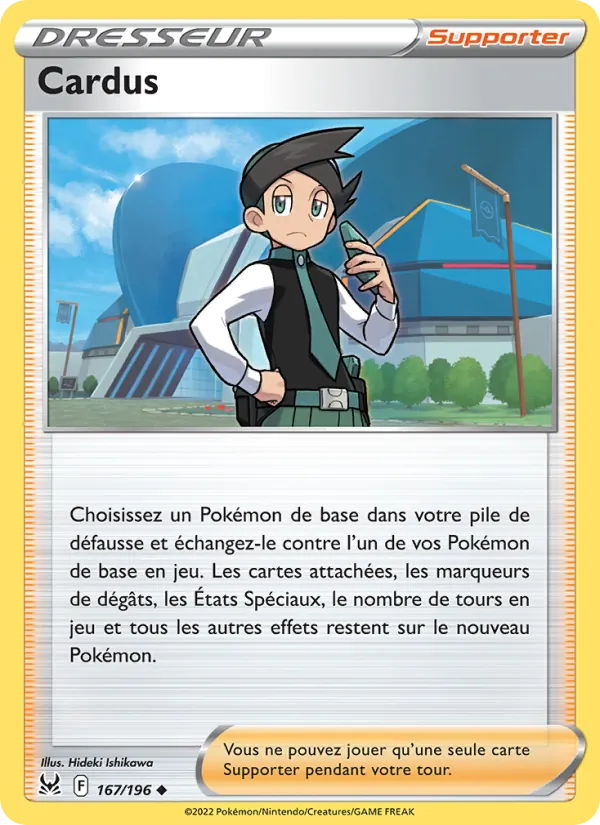Carte Pokémon Cardus 167/196 de l'extension Origine Perdue
