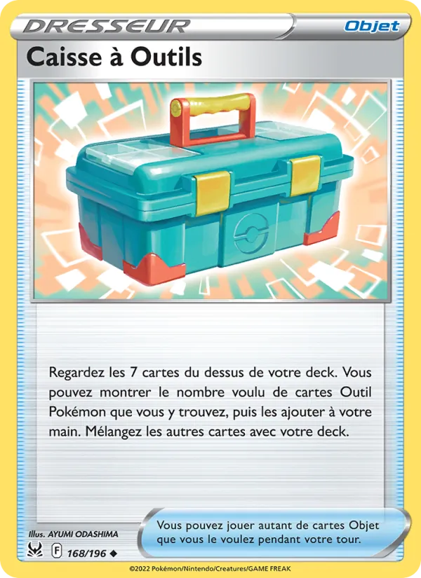 Carte Pokémon Caisse à Outils 168/196 de l'extension Origine Perdue