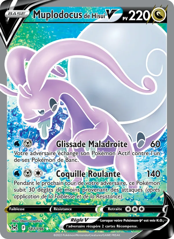 Carte Pokémon Muplodocus de Hisui V 187/196 de l'extension Origine Perdue