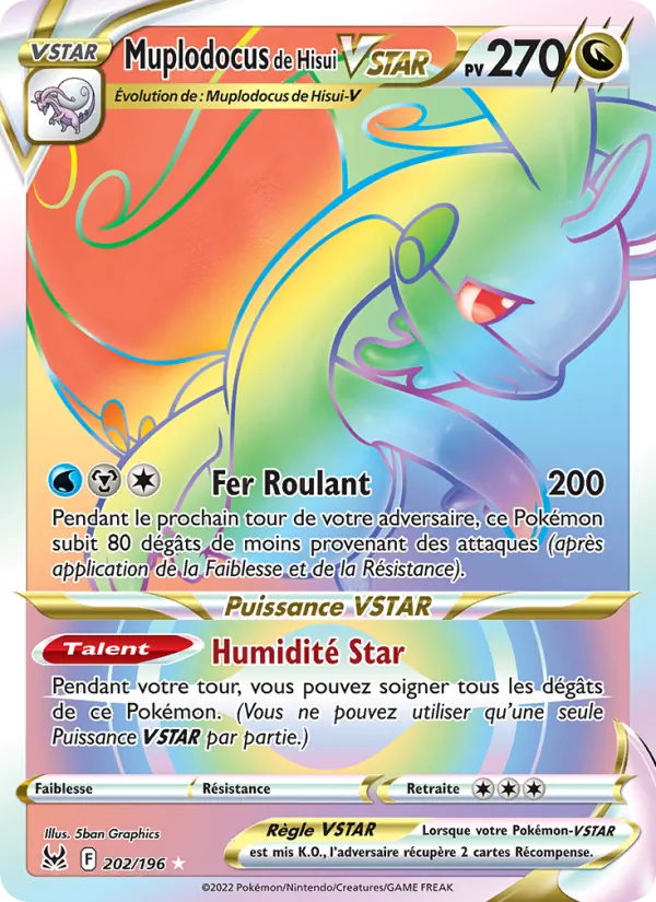 Carte Pokémon Muplodocus de Hisui VSTAR 202/196 de l'extension Origine Perdue