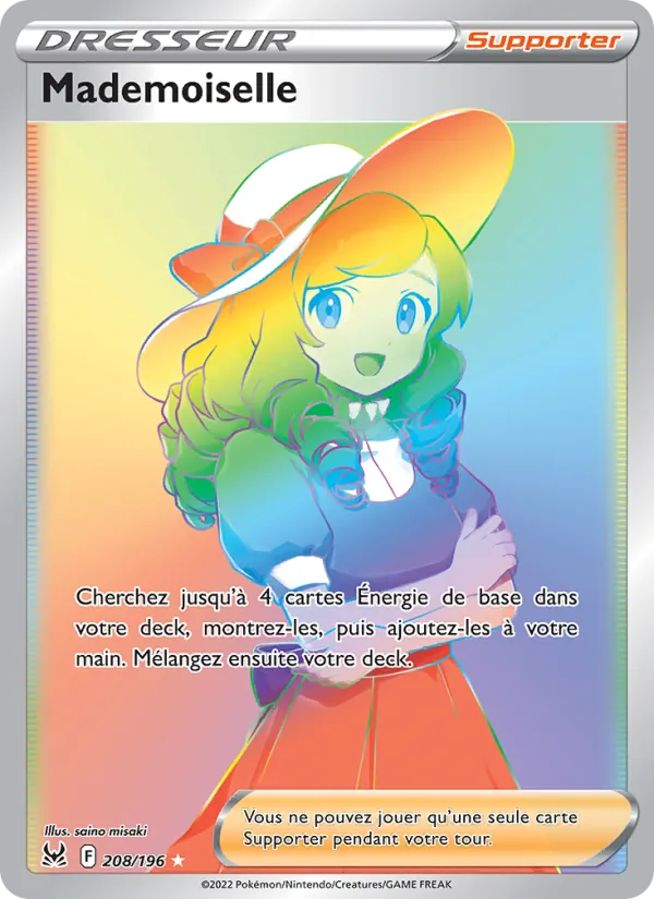 Carte Pokémon Mademoiselle 208/196 de l'extension Origine Perdue