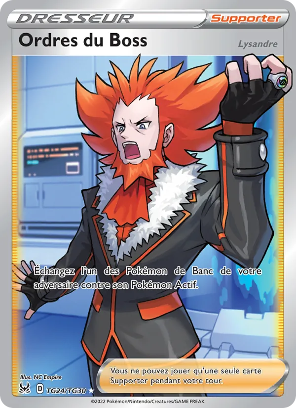 Carte Pokémon Ordres du Boss TG24/196 de l'extension Origine Perdue