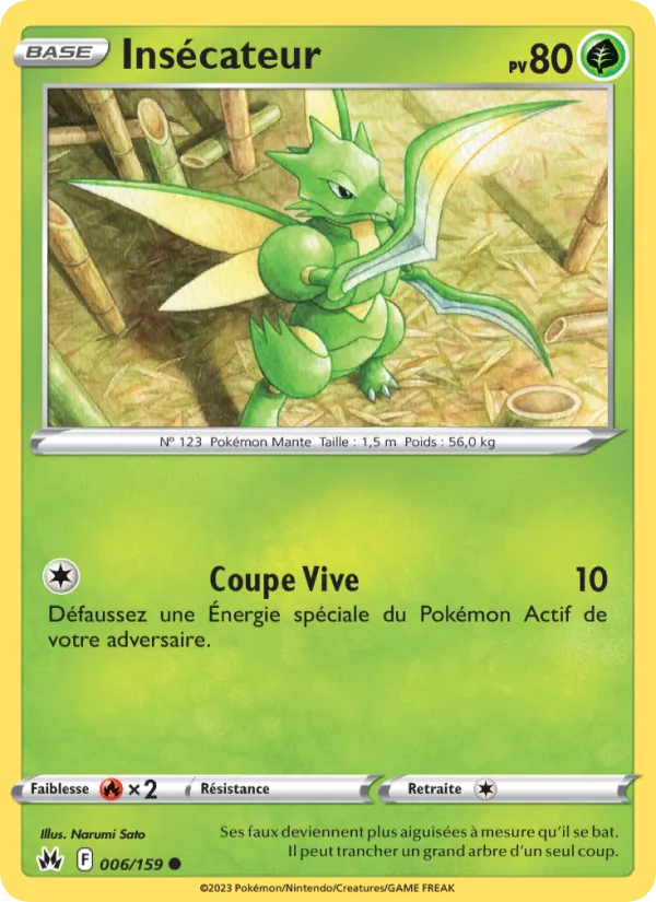 Carte Pokémon Insécateur 006/159 de l'extension Zénith Suprême