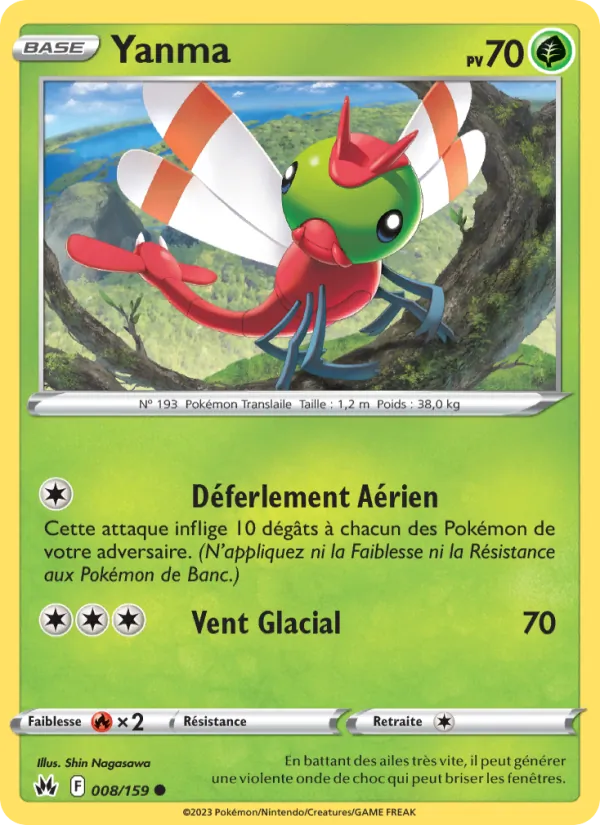 Carte Pokémon Yanma 008/159 de l'extension Zénith Suprême