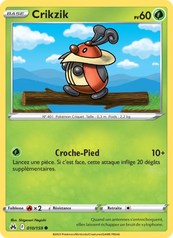 Carte Pokémon Crikzik 010/159 de l'extension Zénith Suprême