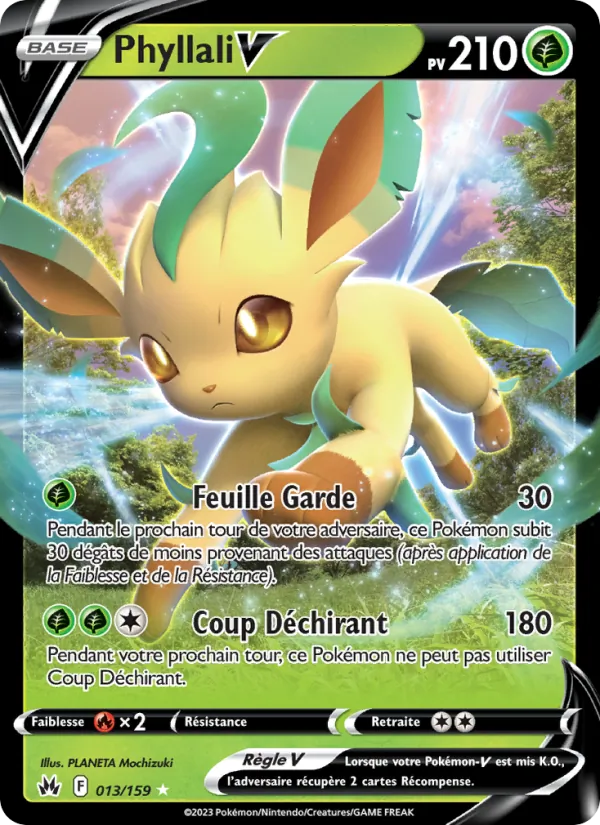 Carte Pokémon Phyllali V 013/159 de l'extension Zénith Suprême
