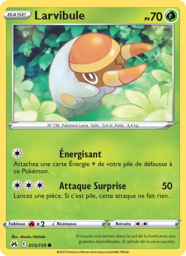 Carte Pokémon Larvibule 015/159 de l'extension Zénith Suprême