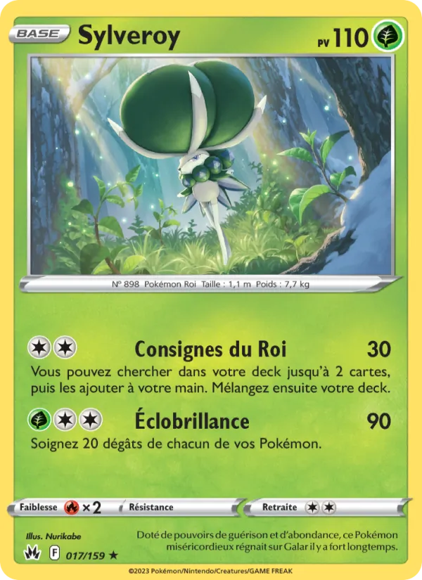 Carte Pokémon Sylveroy 017/159 de l'extension Zénith Suprême